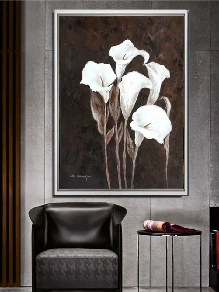 Lily  Print on Canvas , Floating Frame Option, Modern Wall Art, Extra Large Canvas Wall Art