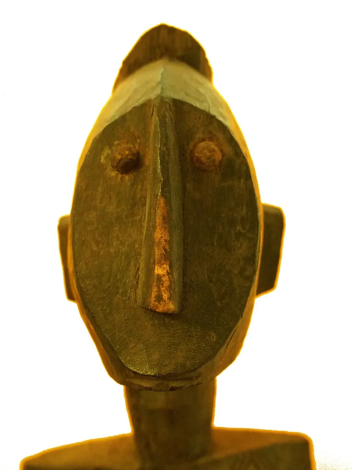 Bamana (Bambara) - Vintage African Female Statue from Mali, Tribal Wood Carved Figure, Rare African Sculpture for Collectors