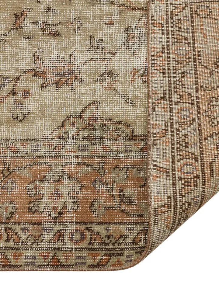 Boho Chic Turkish Rug - Natural Oushak Carpet for Bohemian Home Decor - 139x228 cm (4.5x7.5 ft