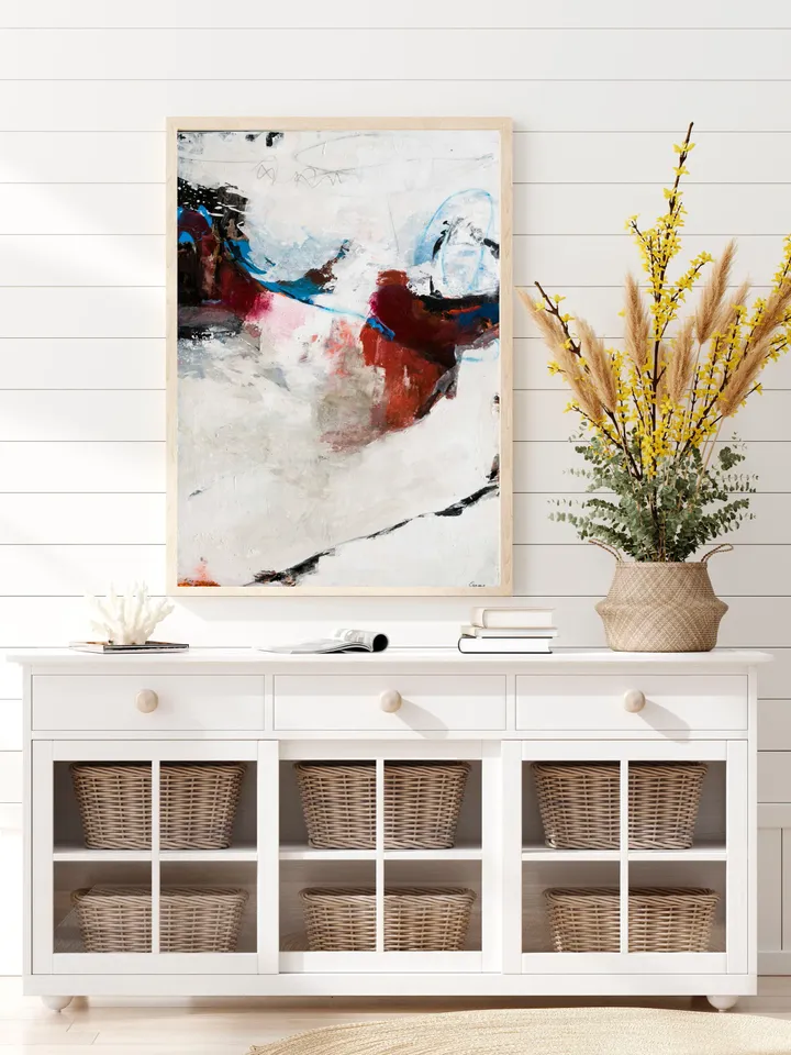 Abstract Colorful Painting Canvas, Personalize Original Abstract, Colorful Textured, Modern Fine Art Living Room Painting, Painting Gift Art
