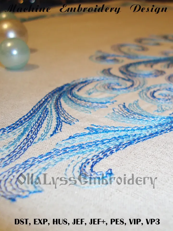 Rippled borders and corners embroidery designs