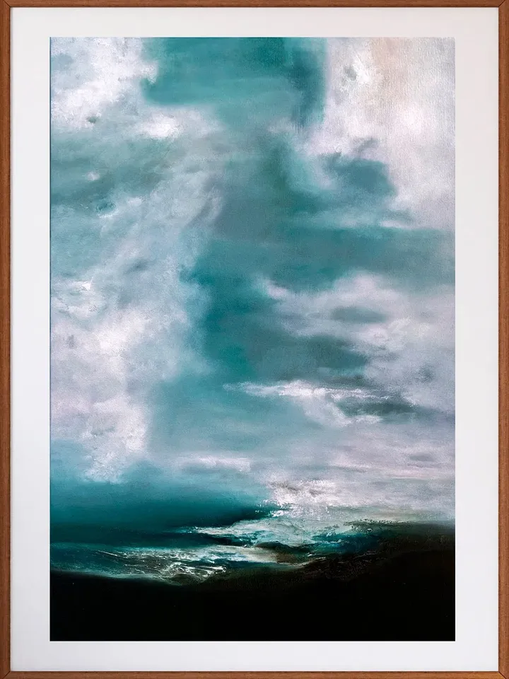 Blue Abstract Paitning,Acrylic Abastract Painting on Canvas,Aesthetic Room Decor,Warm Living Room Decor,Modern Line Drawing,Elegant Painting