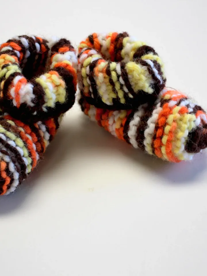 Knit Multi Brown and Orange Baby Shoes, Crochet Yarn Socks, Great Stocking Stuffers for Baby's First Christmas, Baby Booties, Baby Shower