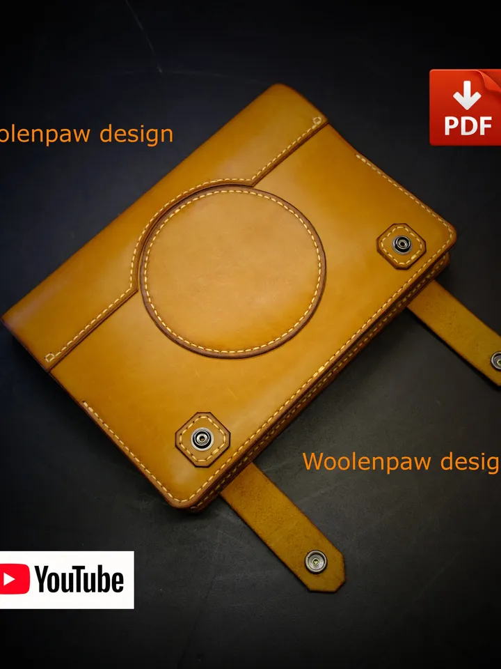 Leather pattern - book cover  4 sizes - designed from Woolenpaw