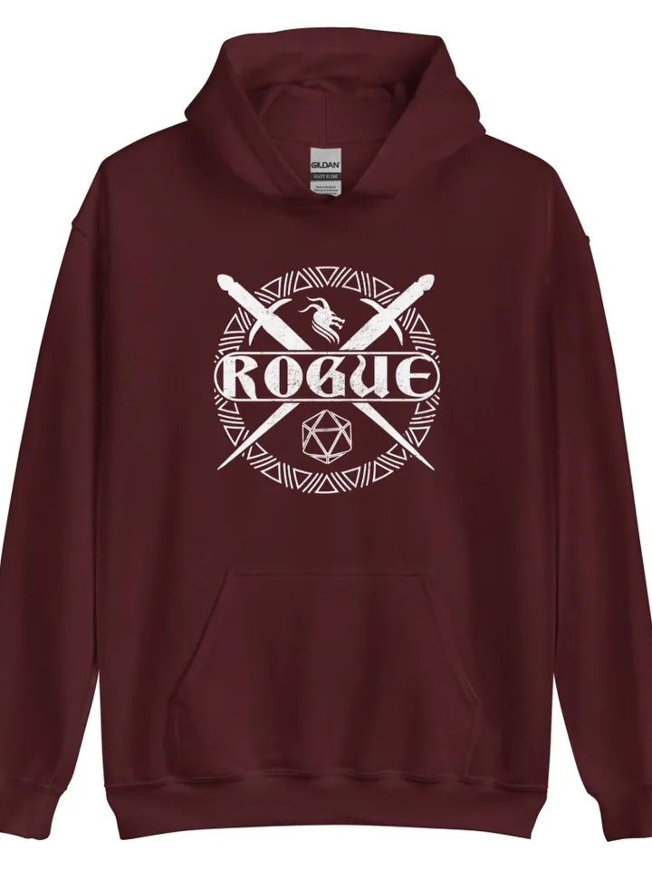 Rogue Roleplaying Hoodie | DnD Inspired Sweatshirt, War Gaming Shirt, RPG Sweater, Distressed Gift for Geek