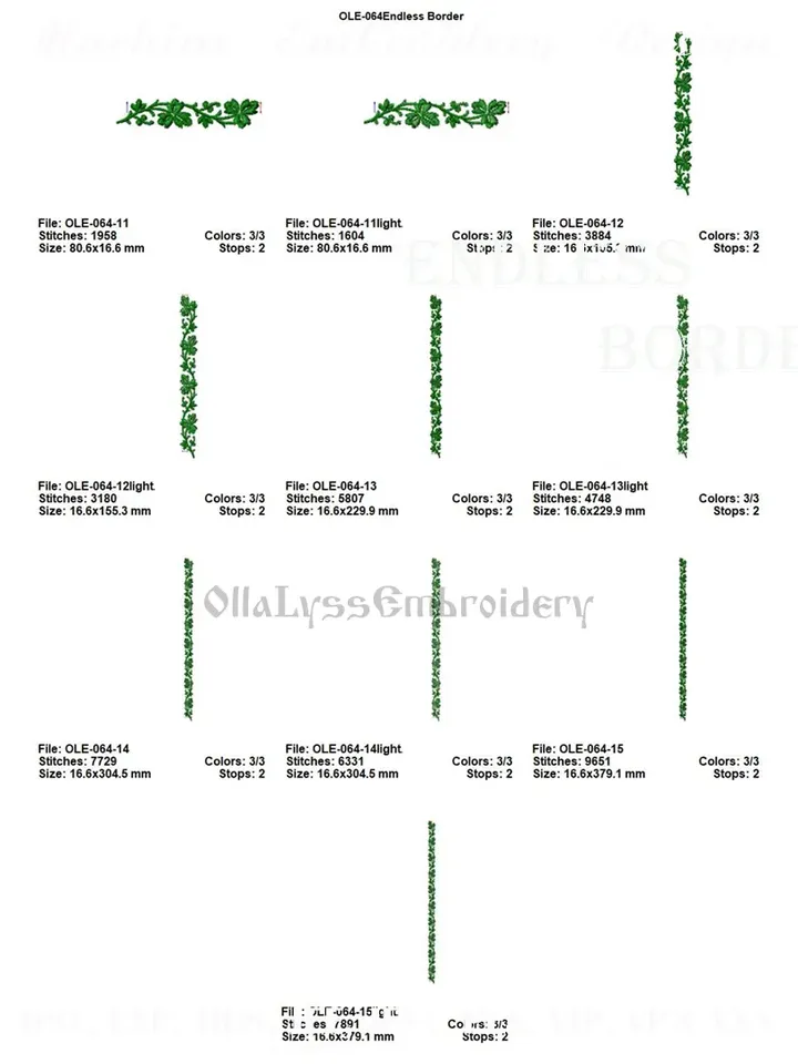 Endless border digital machine embroidery design