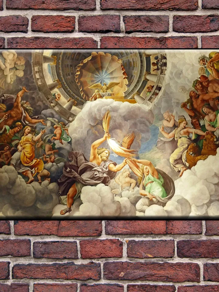 Zeus & Hera , Greek Mythology Print on Canvas , Floating Frame Option, Modern Wall Art, Extra Large Canvas Wall Art