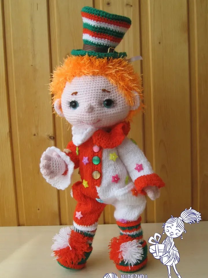 TUTORIAL Kind Ginger Clown crochet and knitting pattern*