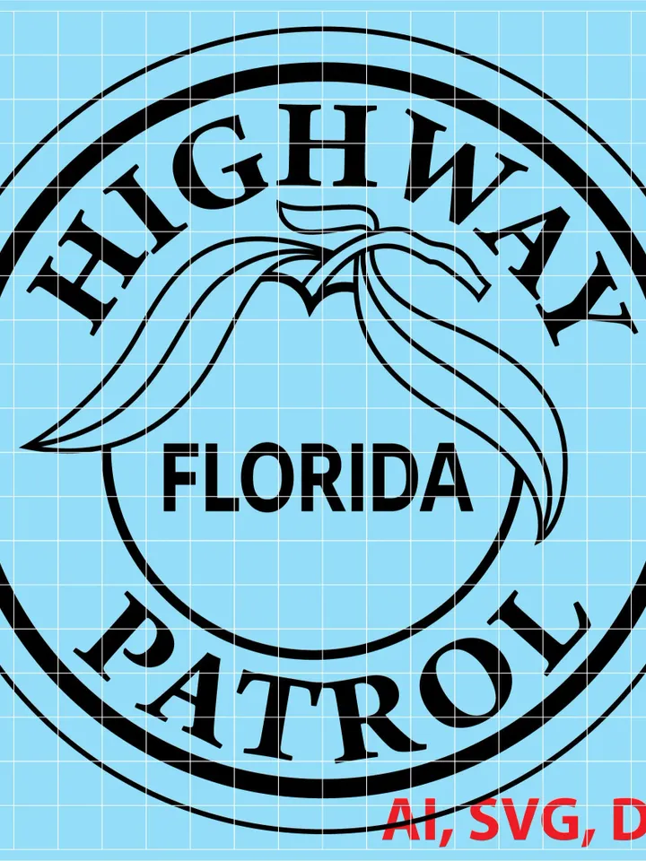 Florida Highway Patrol Police Badge, Logo, Seal, Custom, Ai, Vector, SVG, DXF, PNG, Digital