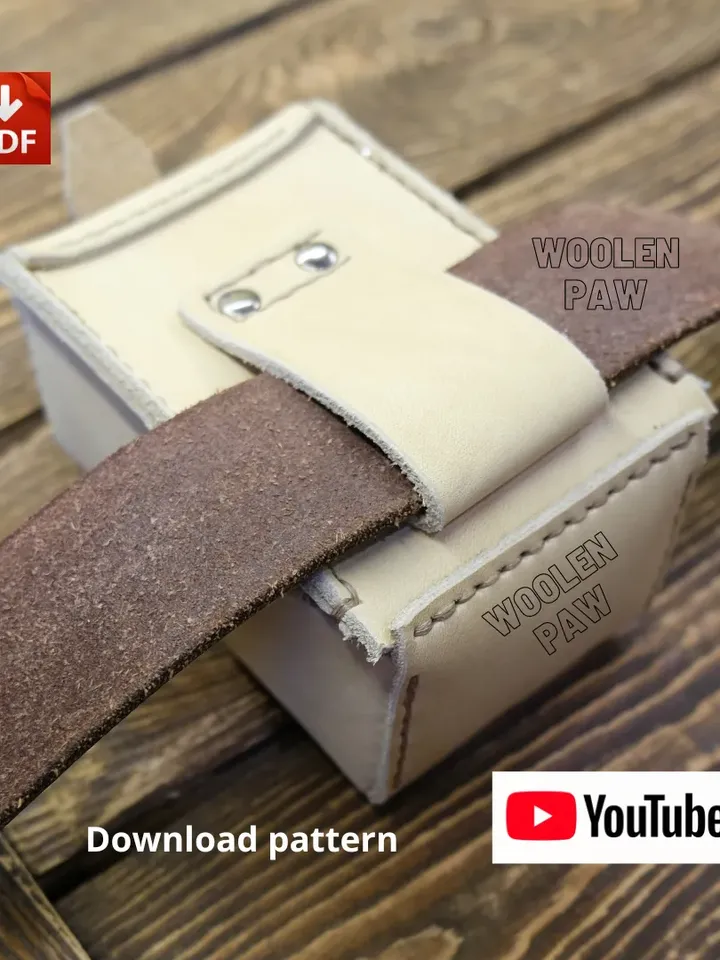 PDF template - army leather ammo pouch. BG8