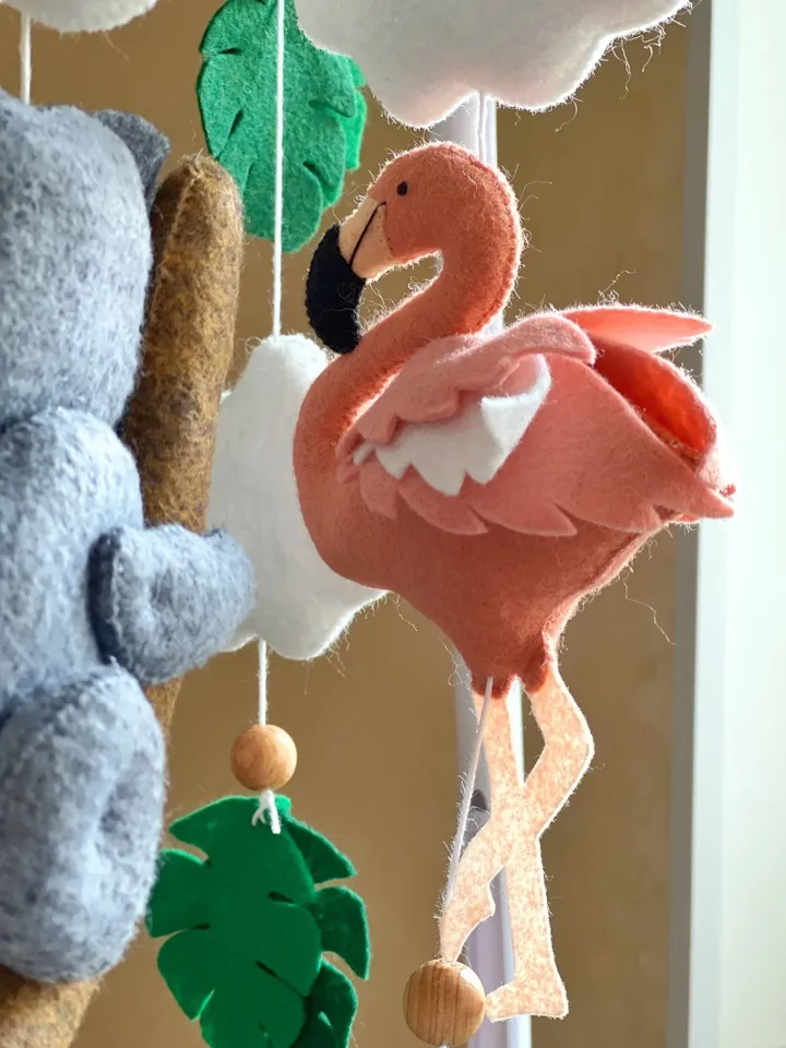 Safari mobile crib Animals felt mobile Bebe Baby mobile Musical