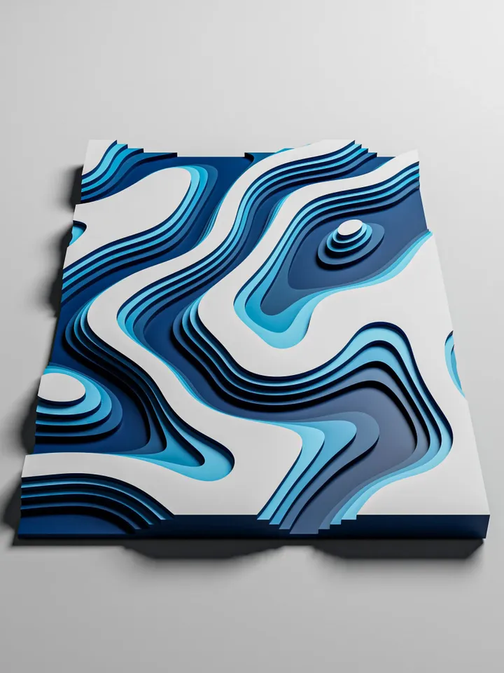 Abstract wall art CNC router files. 3d wall art Arctic waters. laser cutting files. ETP1