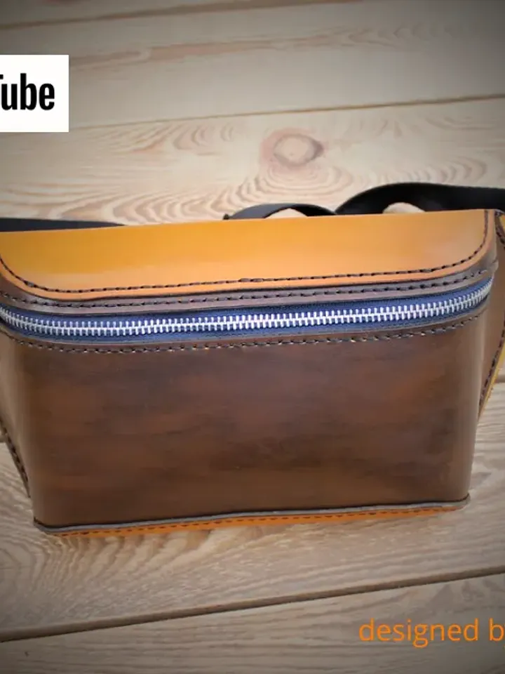 Leather pattern - waist bag / banana bag / fanny pack / bum bag.BG2