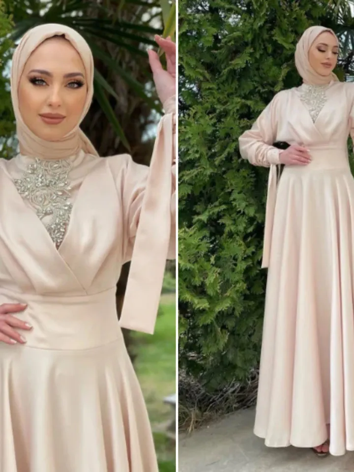 AHUNARE HIJAB - Wedding Dress, Muslim Evening Gown, Nikah, Islamic Wedding, Engagement, Bridesmaid,