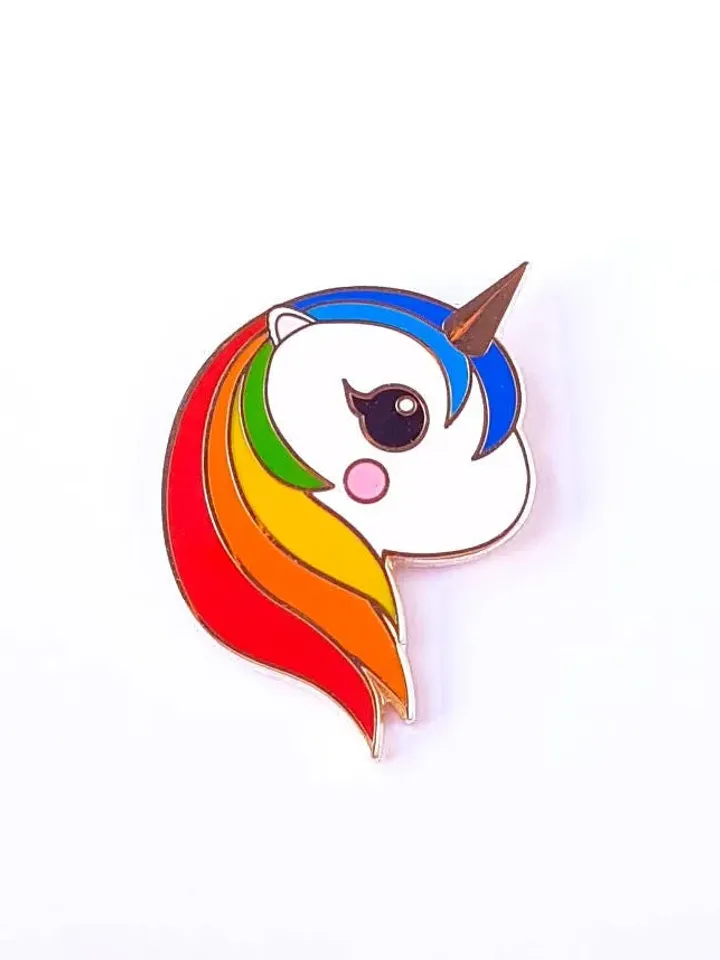 Unicorn lapel pin rainbow enamel pin badge is a cute kawaii rainbow gift for her or him and every unicorn kawaii lover.