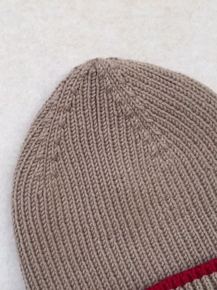 Beige women hat with lapel, Striped Wool Beanie for women, hat in the style of Burberry, hat for spring, warm hat gift