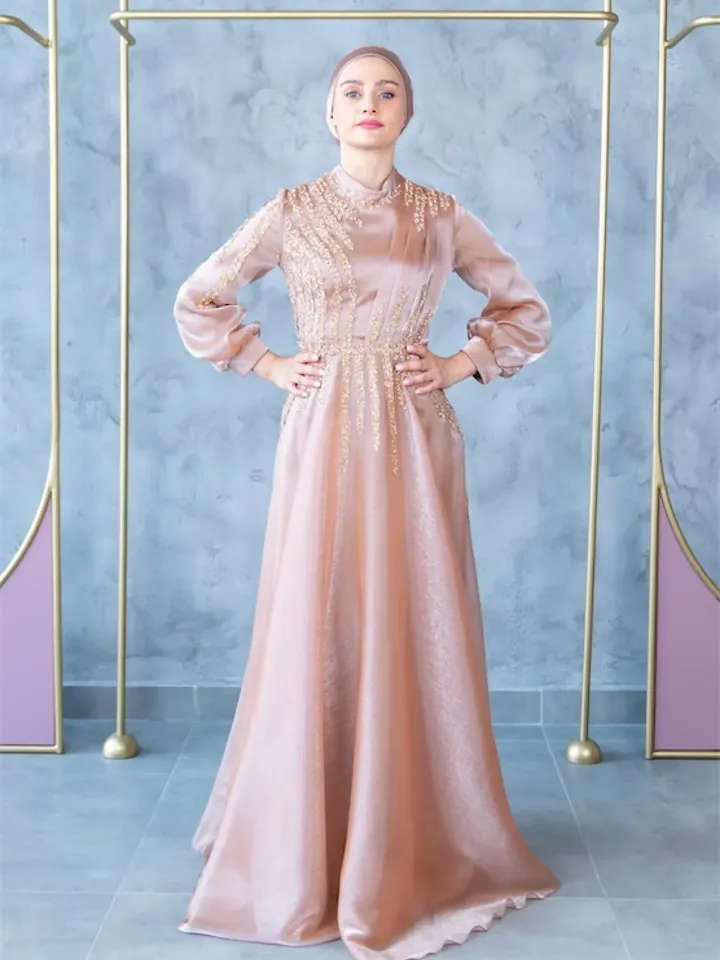 Ahunare Wedding Dress, Muslim Evening Gown, Nikah, Islamic Wedding, Engagement, Bridesmaid, Maxi Dress