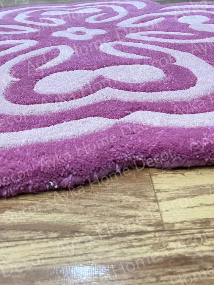 Whito Stip Woolen Handmade Area Rug For Hall Kitchen Living Room Bed Room Bath Room Dining Room Kids Room Carpet / Christmas Gift / Rugs