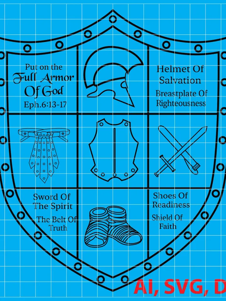 Full Armor Of God, Ai, Vector, SVG, DXF, PNG,