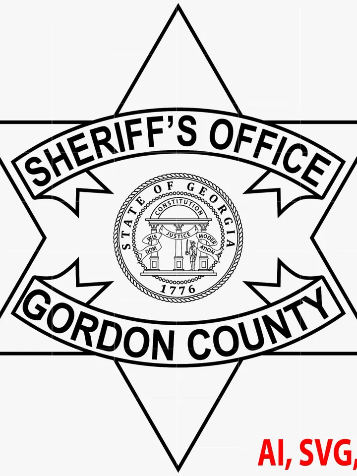 State of Georgia Gordon County Sheriff’s Office Badge, Logo, Seal, Custom, Ai, Vector, SVG, DXF, PNG, Digital