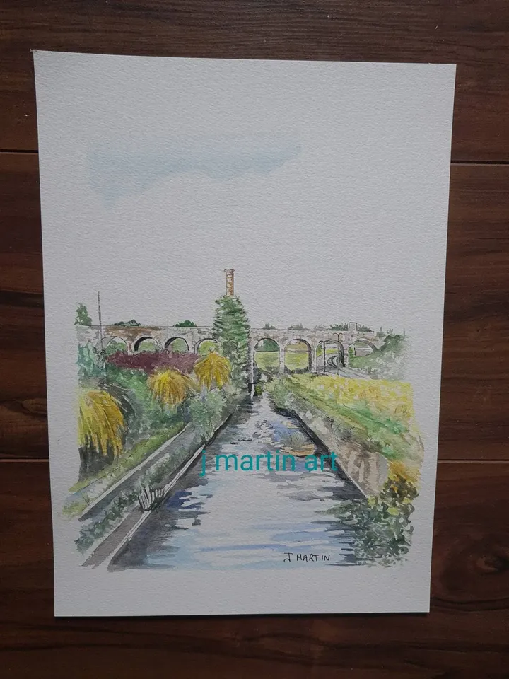 The Nine Arches from Classons Bridge, Milltown Dublin, Dodder River, unmounted, unframed