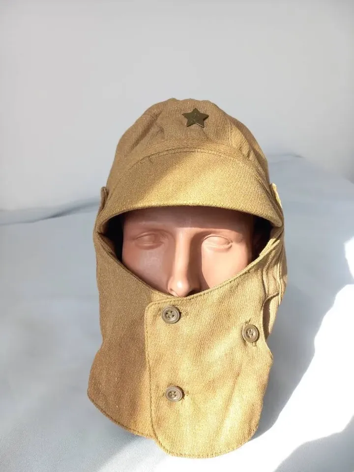 Soviet Military Cap with Protection. Field Soldier's Cap of the Armed Forces of the USSR