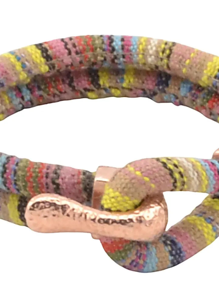 Rose Gold Bracelets Women, Ethnic Jewelry, Boho Bracelet, Multicolor Ethnic Bracelet for Women, Bohemian Jewelry, Rose Gold Hook Clasp