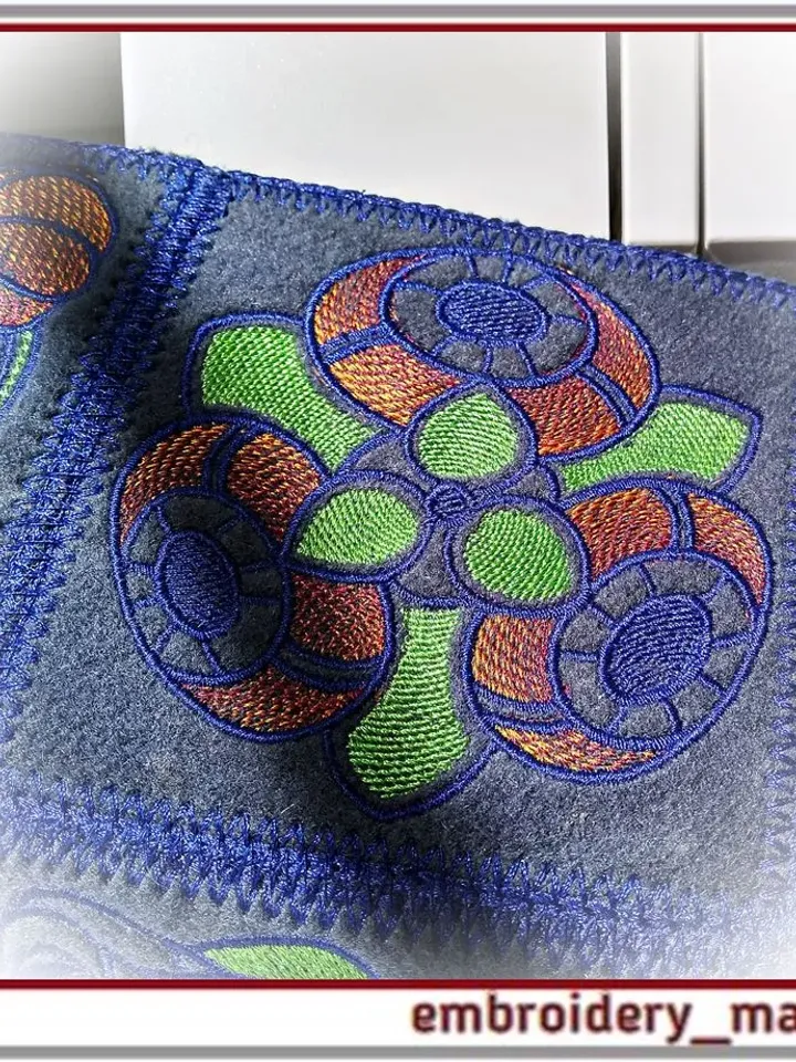 Set 2 for patchwork with flower Machine Embroidery design