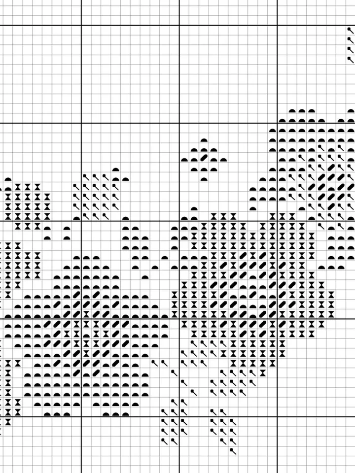 Floral Wreath cross stitch pattern. Traditional cross stitch. Folk cross stitch.
