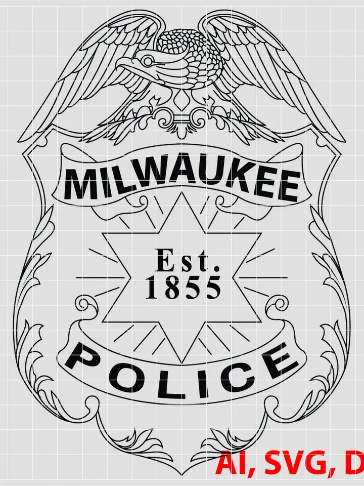 Milwaukee Police Badge, Logo, Seal, Custom, Ai, Vector, SVG, DXF, PNG,