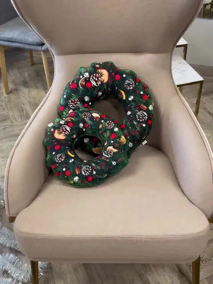 wreath christmas small pillow / wreath christmas / christmas pillow / christmas ornamental / Weihnachtskissen / christmas cushion