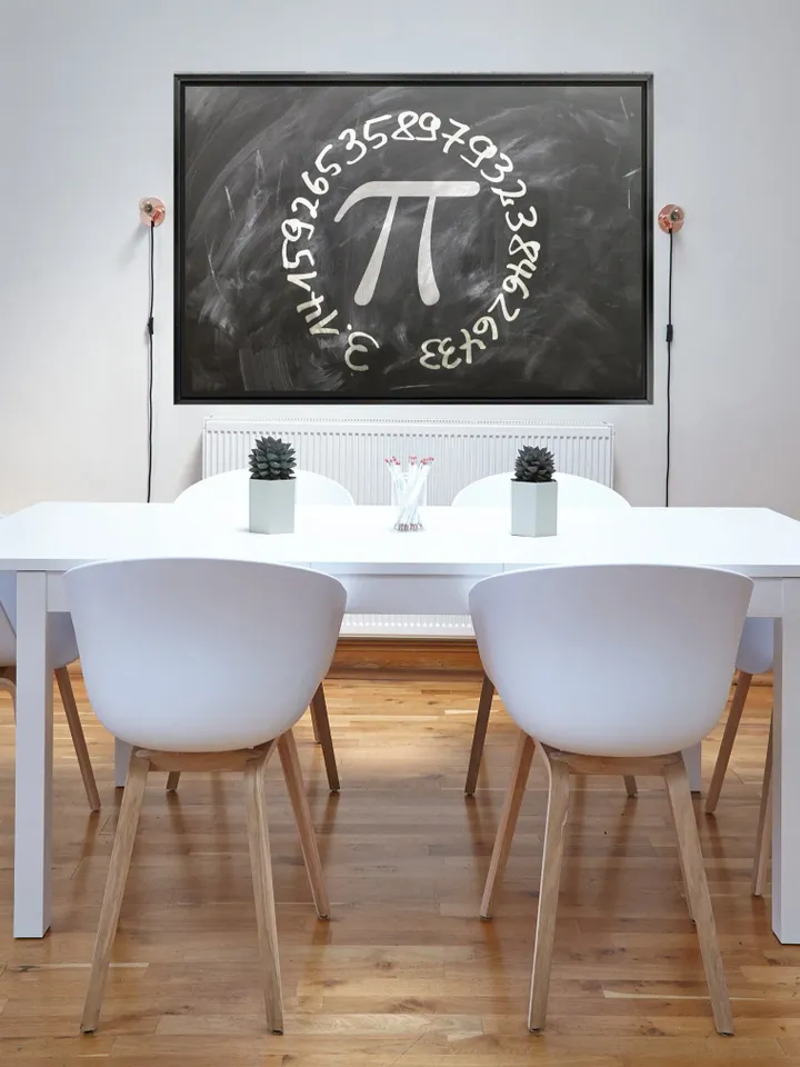 Pi Figure Print on Canvas , Floating Frame Option, Modern Wall Art, Extra Large Canvas Wall Art