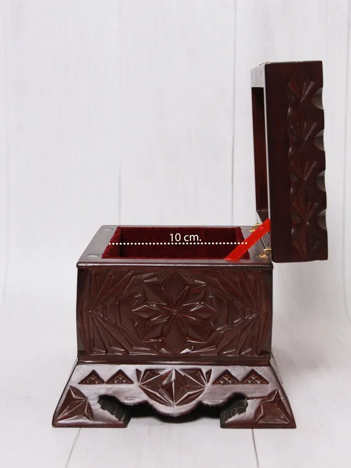 Lacquer jewelry box, Hand carved wood box, Gift for her, Juxury jewelry box, Jewelry chest
