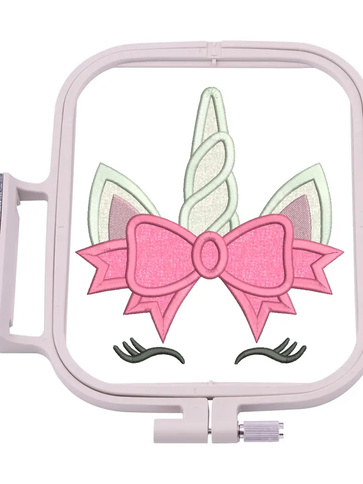 Unicorn with bow Rainbow Unicorn Design Applique for Machine Embroidery