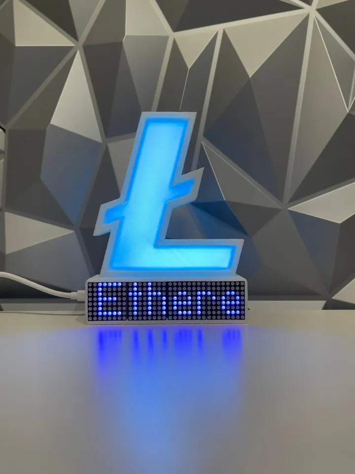 Litecoin Crypto Coin Price Ticker Display