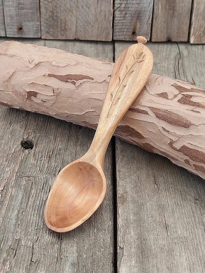 Ninth anniversary gift, Willow wood gift, Wedding anniversary willow, Handmade wooden teaspoon, Small measuring spoon
