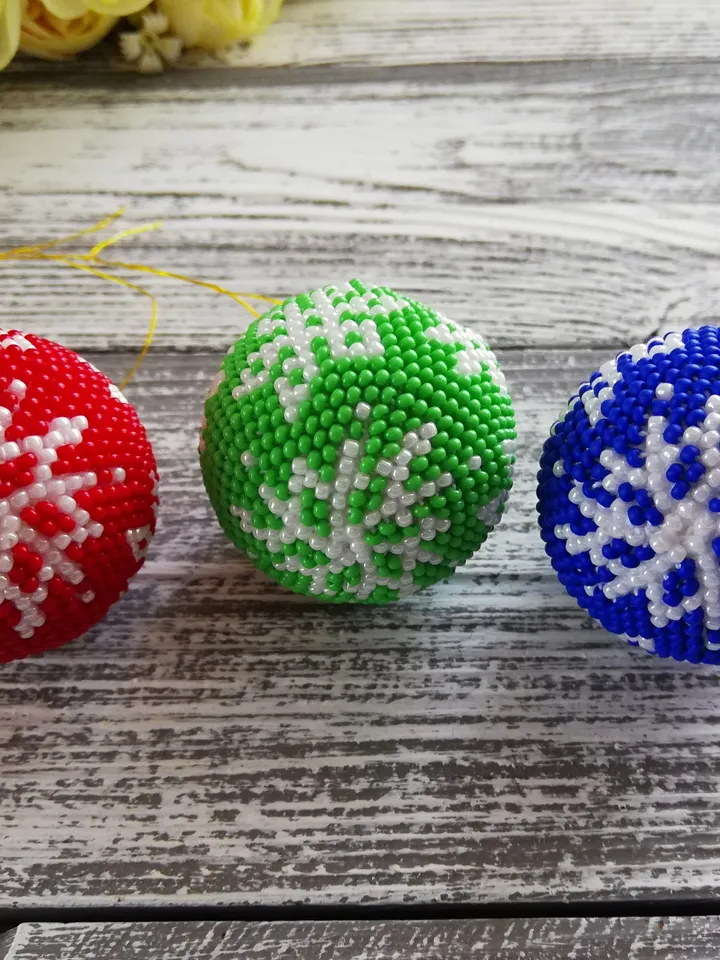 Christmas Balls Set Beaded Balls on the Christmas tree Ball Christmas