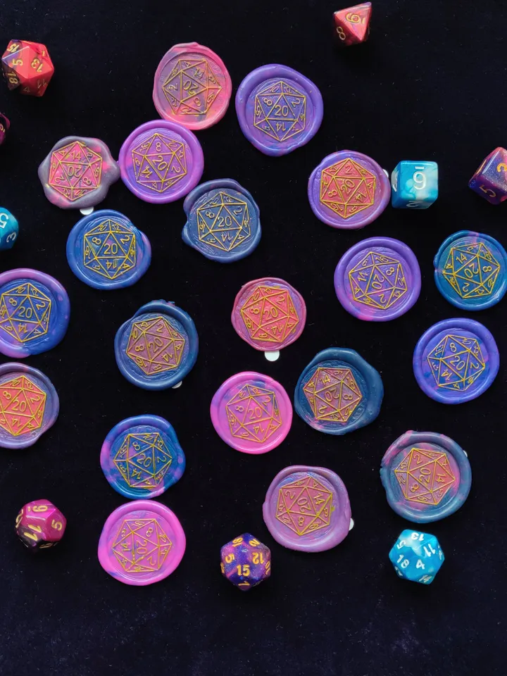 D20 Wax Seal Set Dungeons and Dragons Stationary