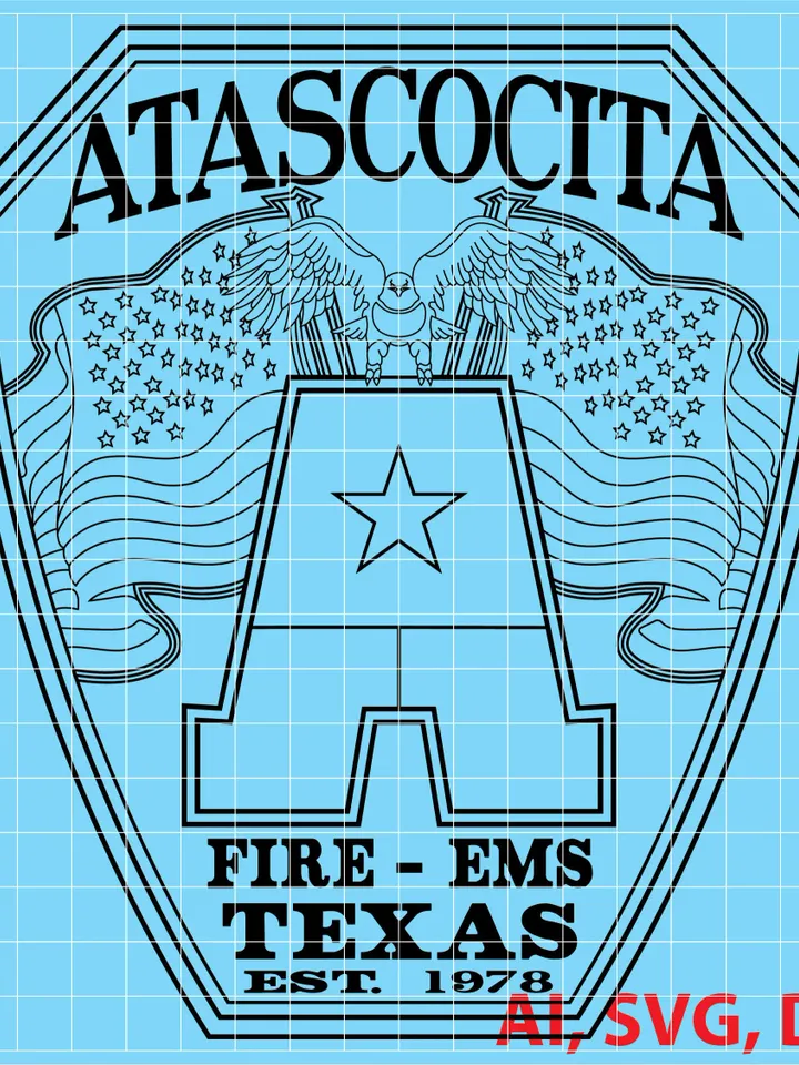 Fire Ems Texas, Atascocita Fire Department Logo, Seal, Badge, Custom, Ai, Vector, SVG, DXF, PNG,