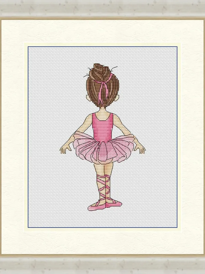 Ballerina Cross Stitch Pattern PDF, Ballet dancer Cross Stitch Pattern Modern