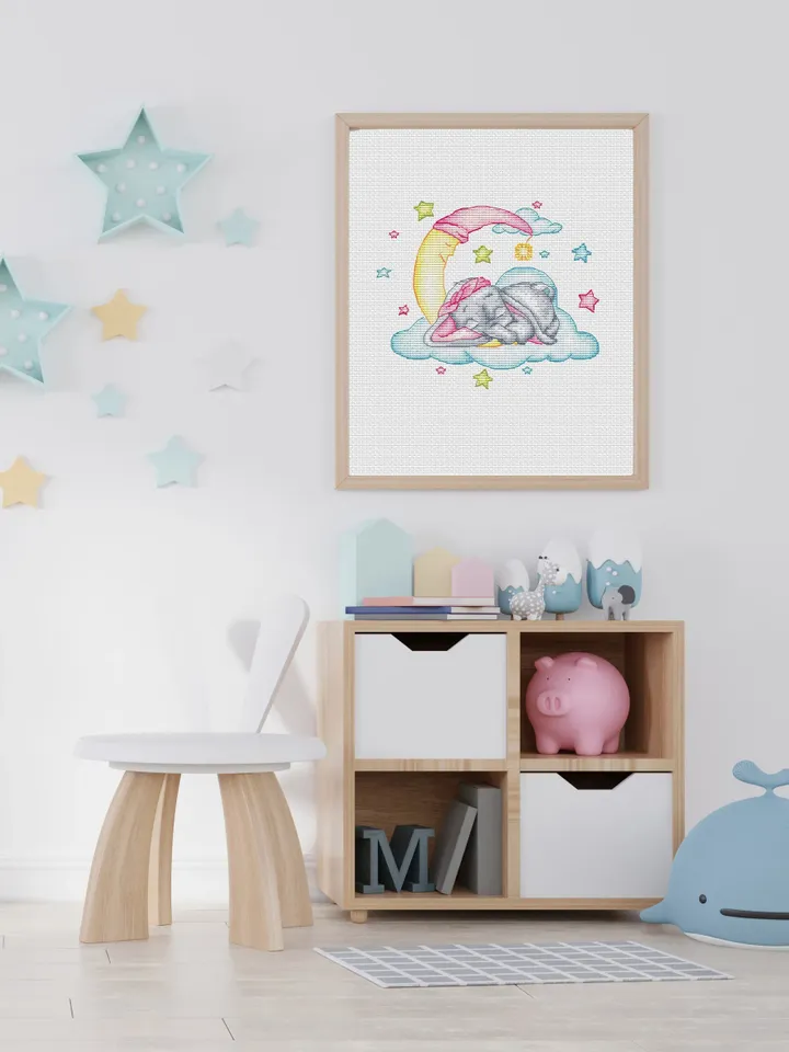 Elephant Cross Stitch Pattern, Cute Elephant Embroidery, Easy Сounted Cross Stitch Chart, Elephant Pattern Cross Stitch Decor, PDF Download