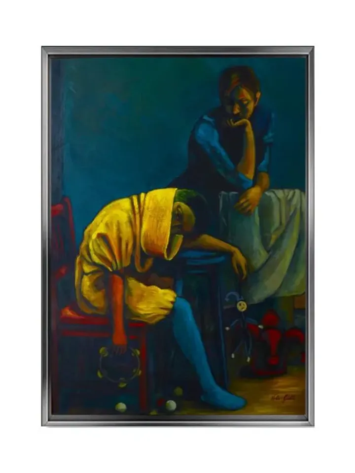 Oil paint Print on Canvas , Floating Frame Option, Modern Wall Art, Extra Large Canvas Wall Art