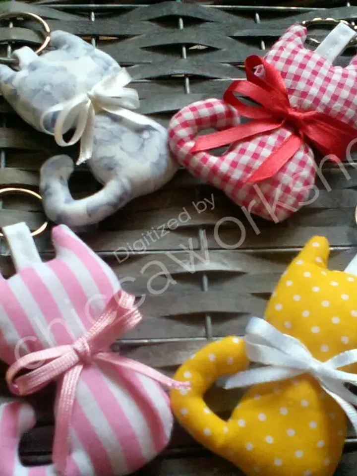 ITH Cat Key Ring  - Portachiavi Softie - Ricamo a macchina - DOWNLOAD DIGITALE -