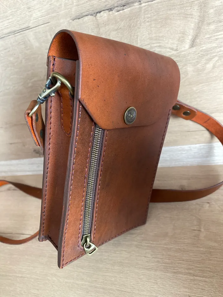 Small leather shoulder bag - leather handbag - handmade