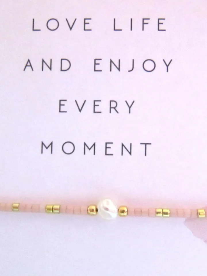 Miyuki bracelet and  gift Card/Dainty & Beaded Tiny beads/Miyuki bracelet,  friendship bracelet with freshwater pearl, Miyuki bracelets