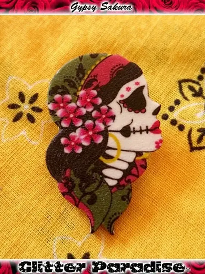 Gypsy Sakura - Earrings - Dia de Los Muertos - Calavera - Day of The Dead - Muerta - Sugar Skull - Mexican Folk - Frida - Glitter Paradise®