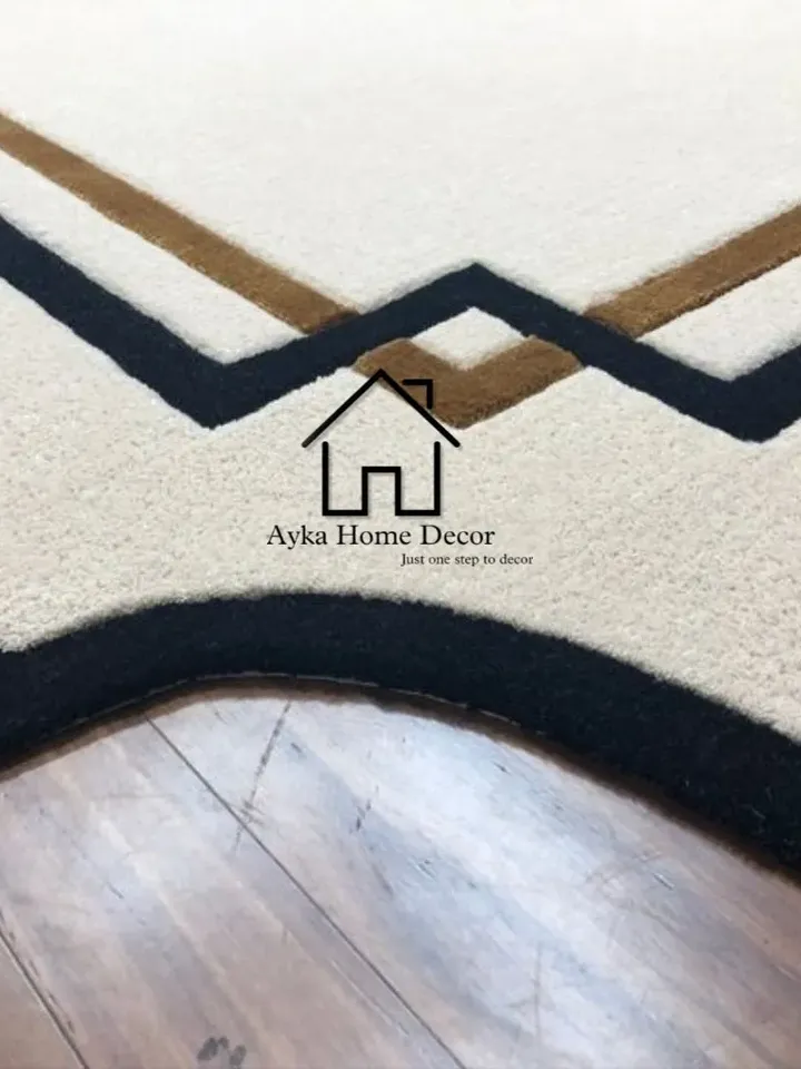 Ayka 100% Handmade Woolen Area Rug For Hall Kitchen Living Room Bed Room Dining Room Kids Room Carpet / Plain Stripted Rugs / Christmas Gift