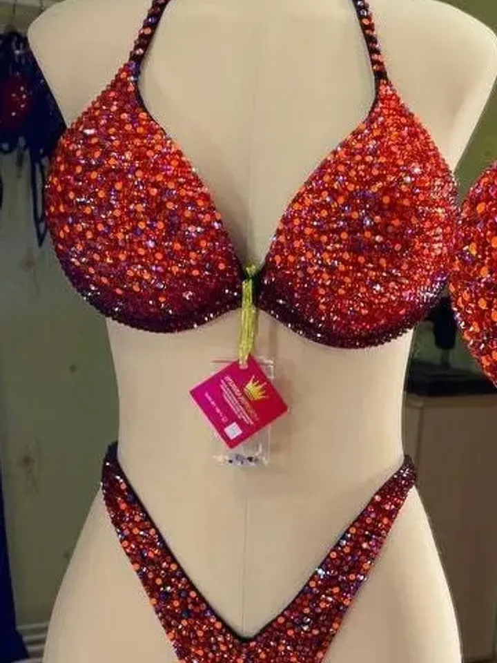 Competition Figure Suit with Crystals/Competition Suit/Posing Suit/Rhinestone Fitness NPC,IFBB,WBFF