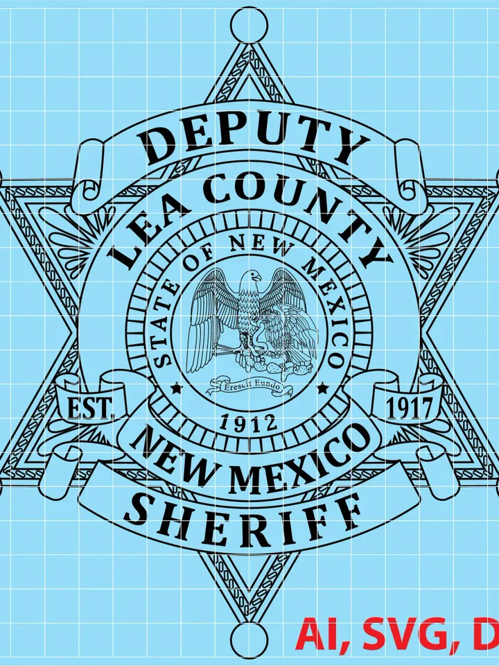New Mexico Lea County Sheriff Badge, Seal, Logo, Ai, Vector, SVG, DXF, PNG,