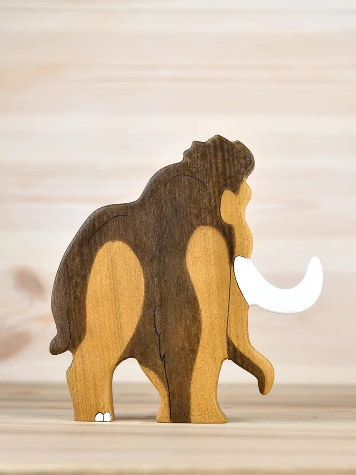 Wooden Mammoth toy Pre-historic animals Ice age creature